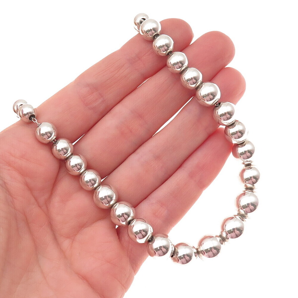 TIFFANY & CO. 925 Sterling Vintage HardWear Graduated Ball Chain Necklace 16"